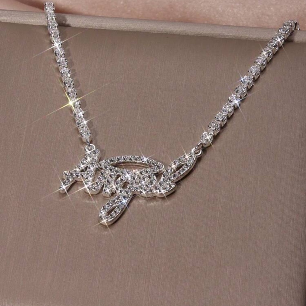 “Angel” Rhinestone Necklace - Picture 2 of 3